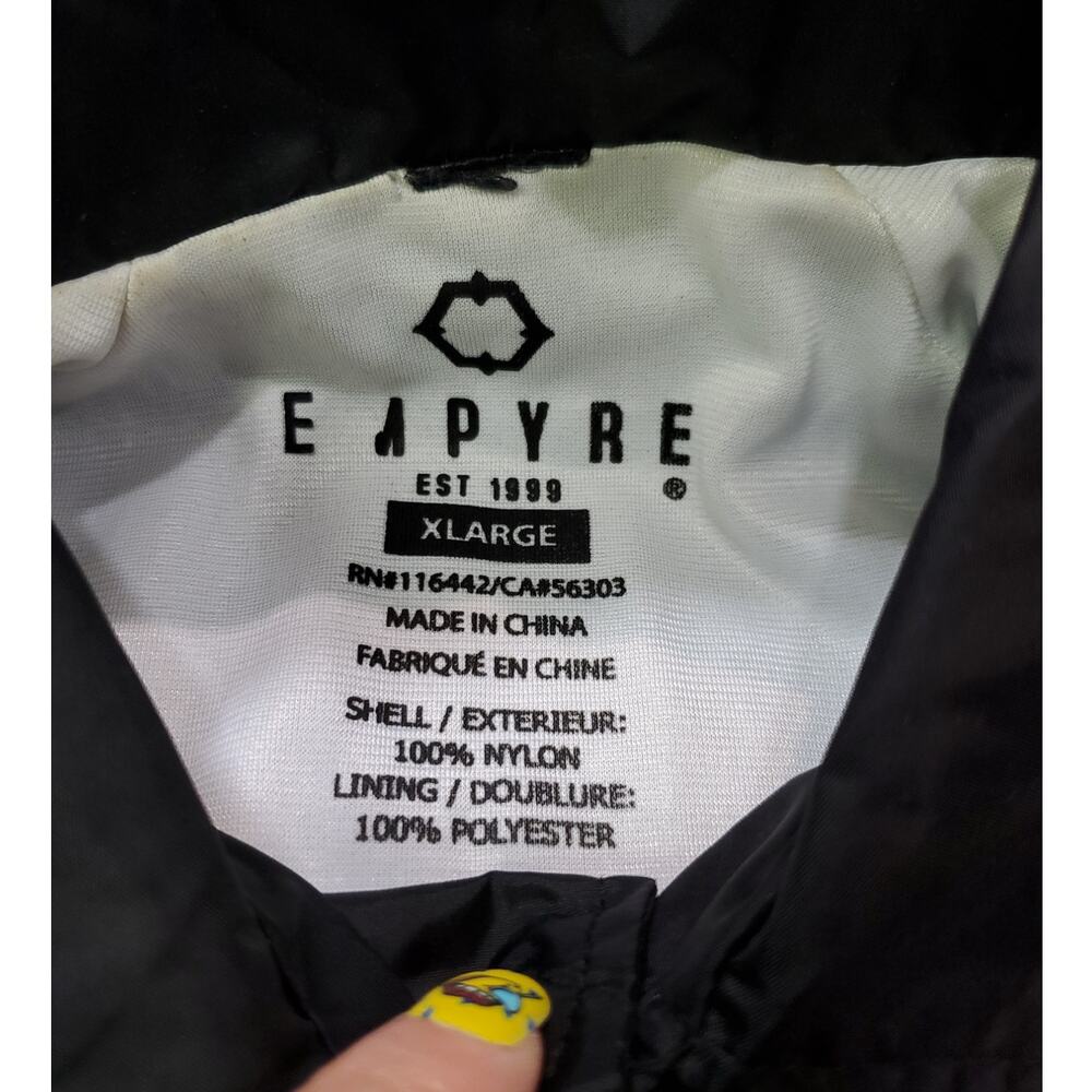 Empyre | Rose Embroidered Black Coach's Jacket/Windbreaker| Size XL - Picture 7 of 8